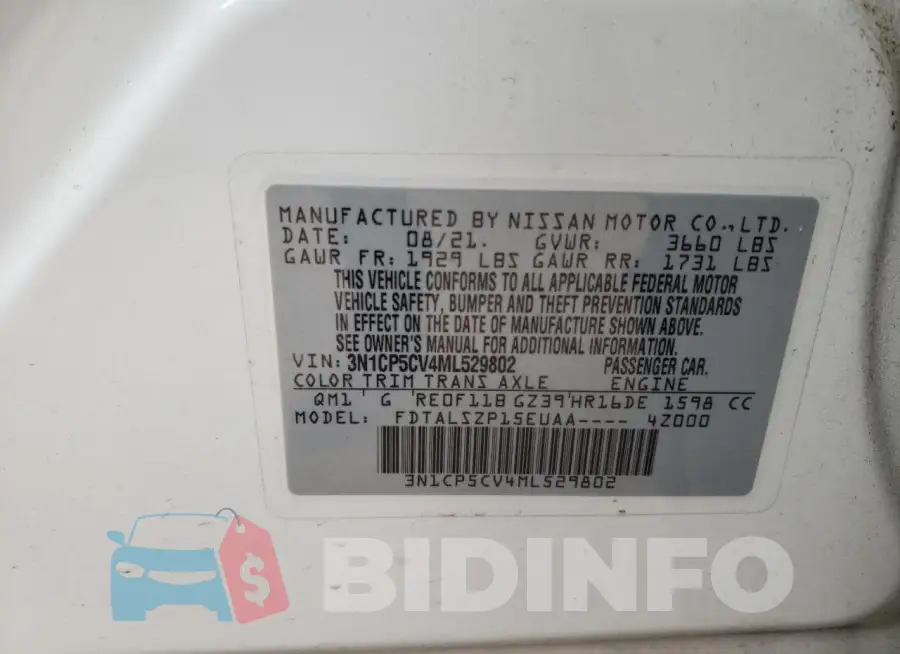 3N1CP5CV4ML529802 Photo# 13