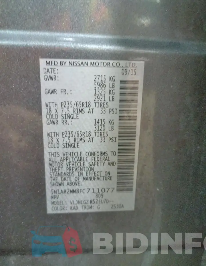 5N1AR2MM8FC711077 Photo# 12