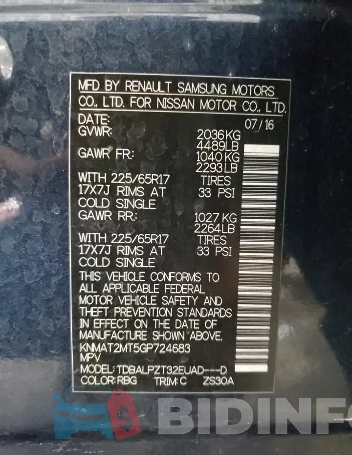 KNMAT2MT5GP724683 Photo# 12
