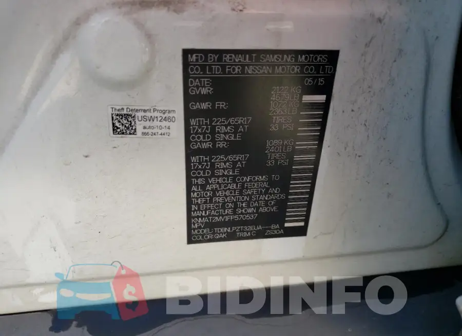 KNMAT2MV1FP570537 Photo# 12