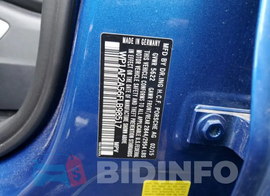 WP1AF2A56FLB98517 Photo# 12