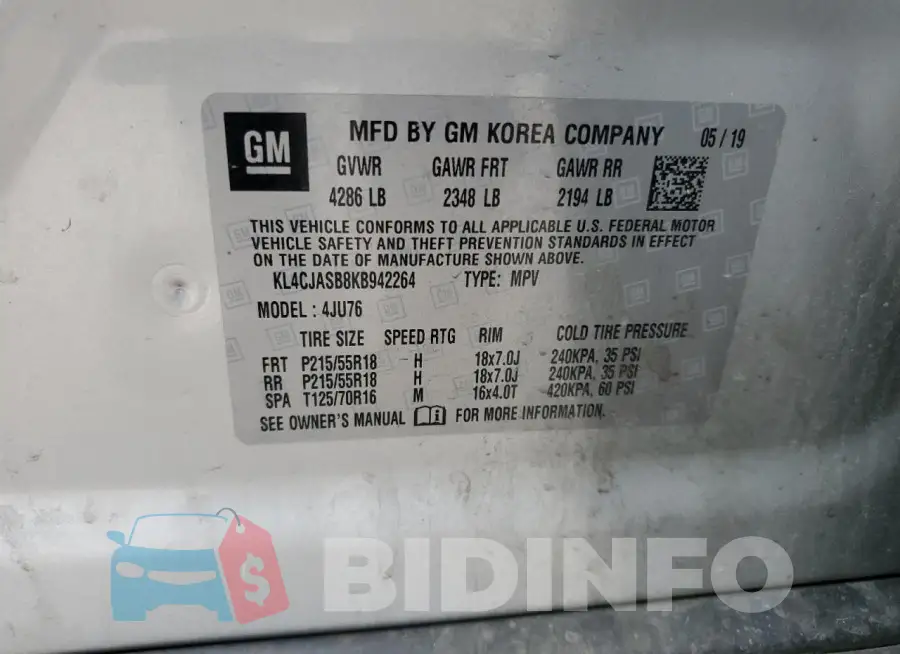 KL4CJASB8KB942264 Photo# 12