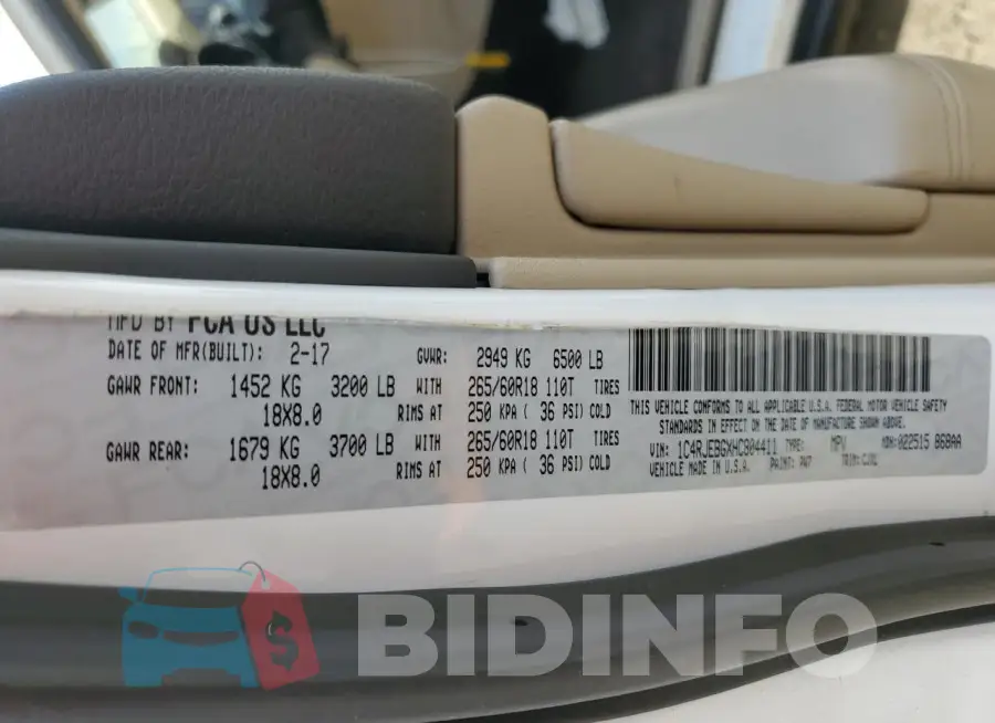 1C4RJEBGXHC804411 Photo# 14