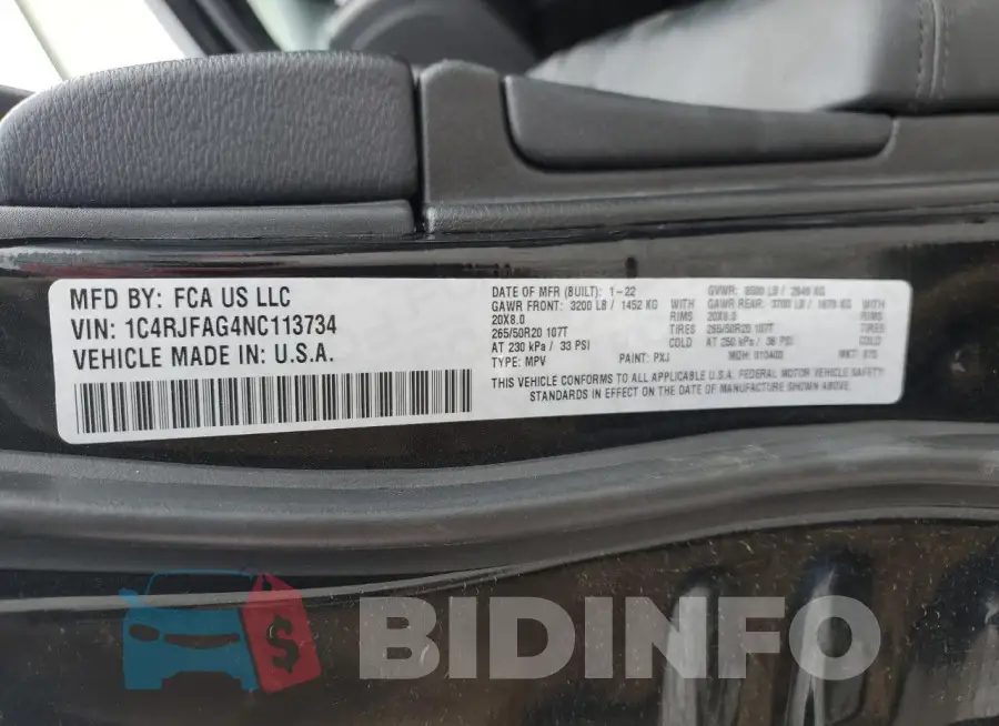 1C4RJFAG4NC113734 Photo# 13