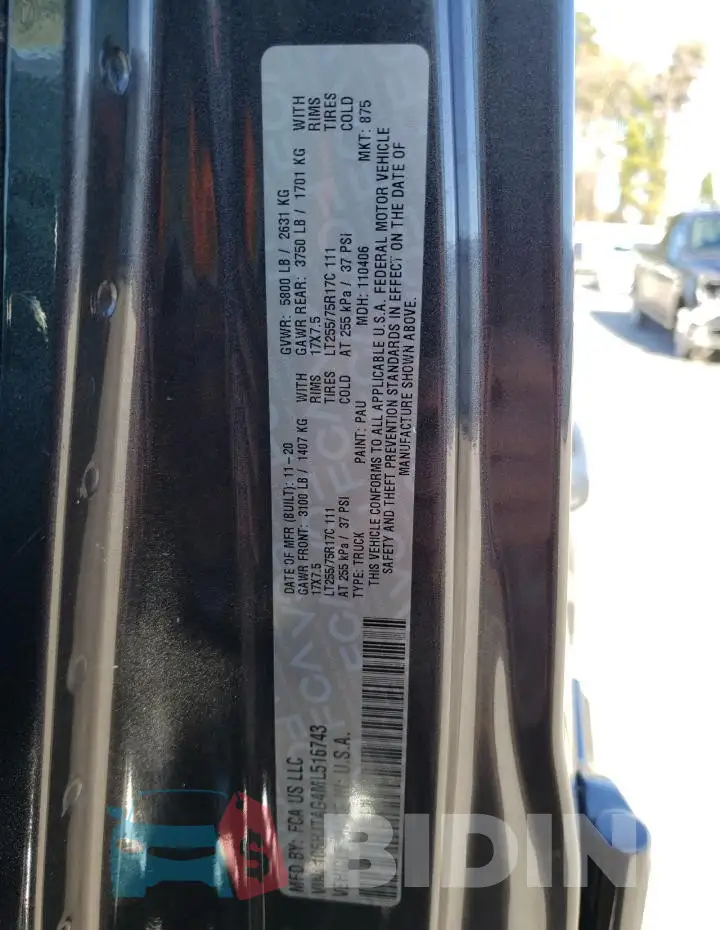 1C6HJTAG4ML516743 Photo# 12