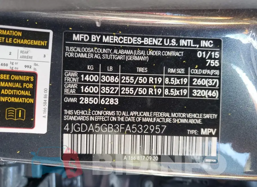 4JGDA5GB3FA532957 Photo# 12