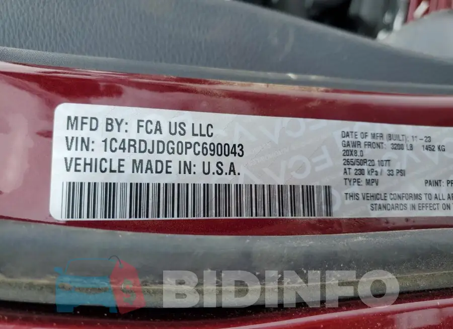 1C4RDJDG0PC690043 Photo# 13