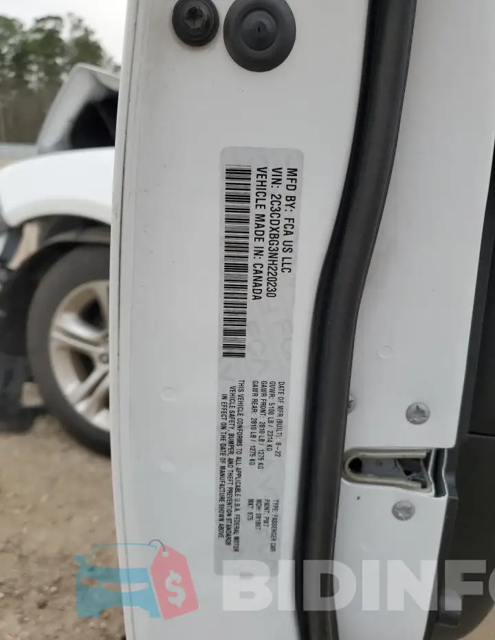 2C3CDXBG3NH220230 Photo# 13