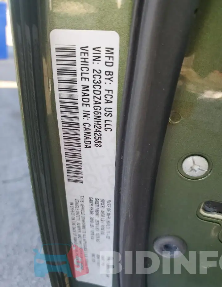 2C3CDZAG6NH242588 Photo# 13