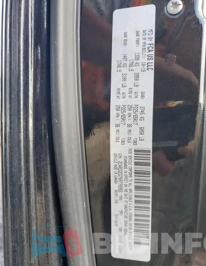 2C4RDGEG7KR770263 Photo# 13
