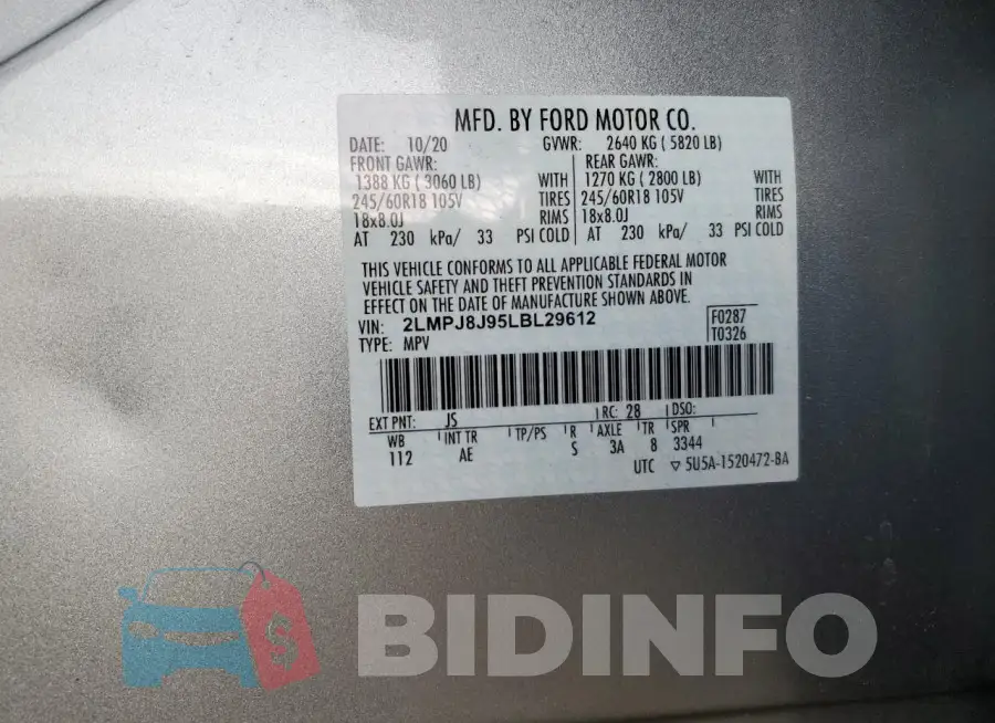 2LMPJ8J95LBL29612 Photo# 12