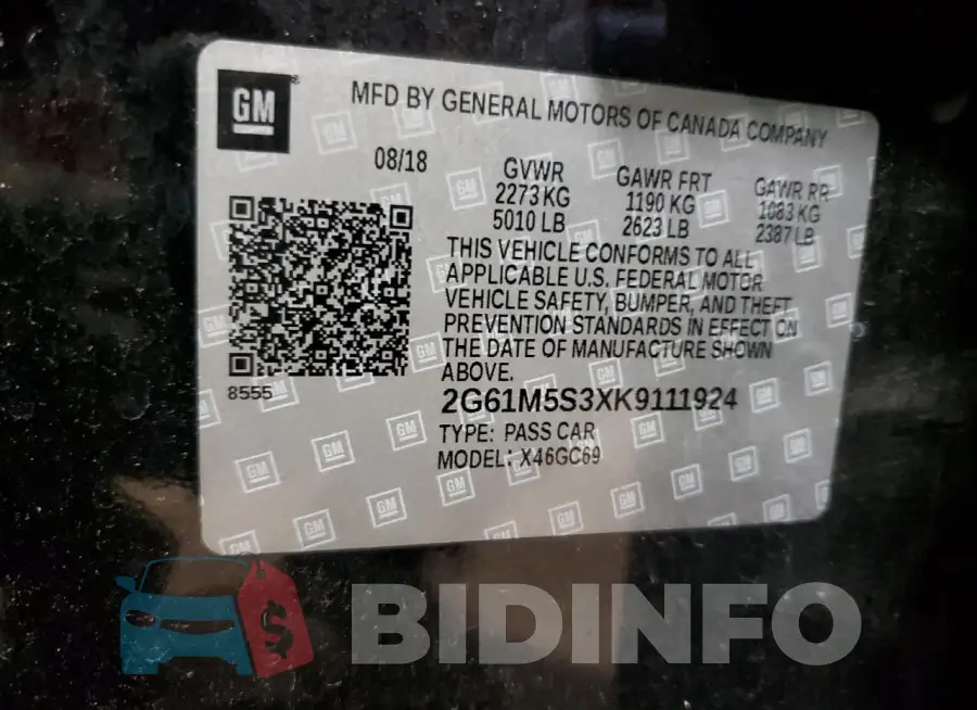 2G61M5S3XK9111924 Photo# 13