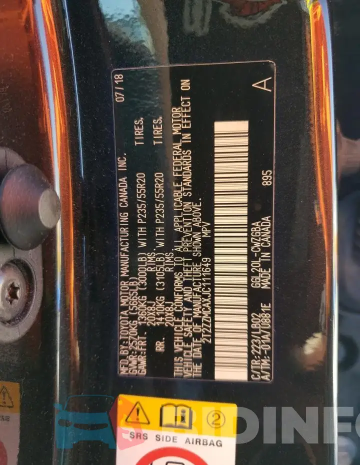2T2ZZMCAXJC111649 Photo# 13