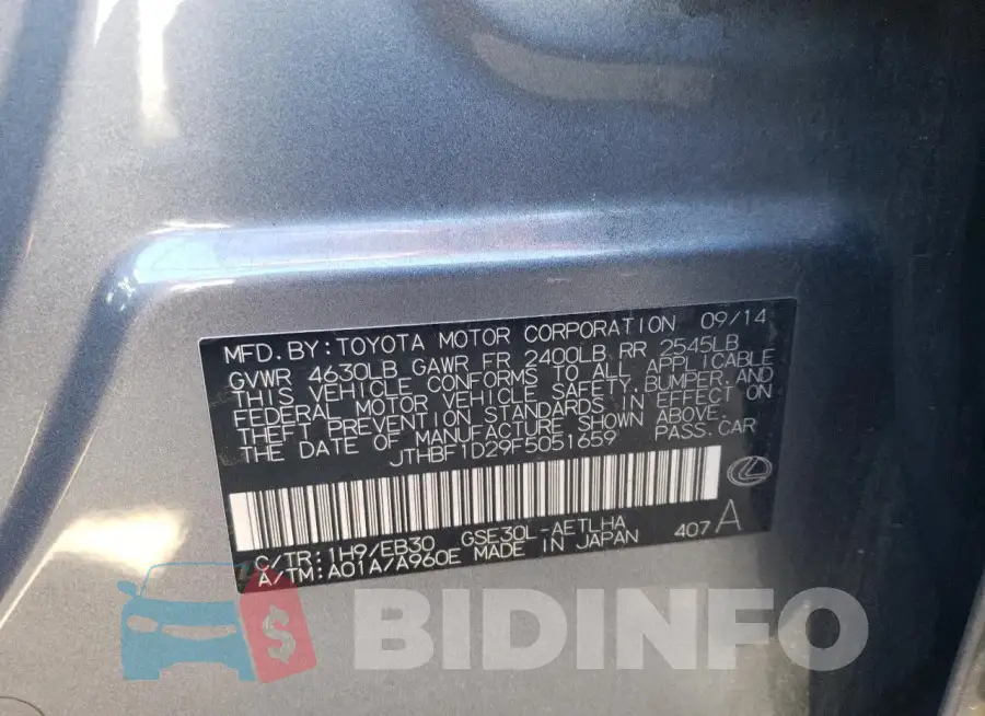 JTHBF1D29F5051659 Photo# 12