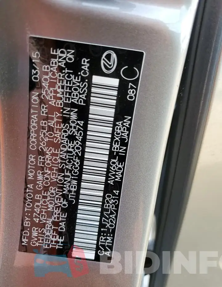 JTHBW1GG6F2094574 Photo# 12