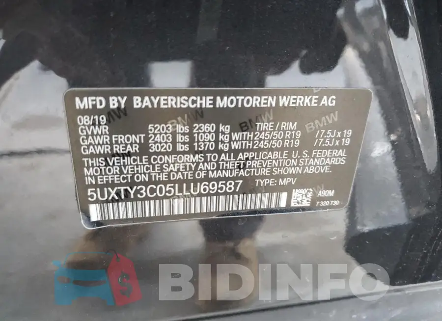 5UXTY3C05LLU69587 Photo# 12