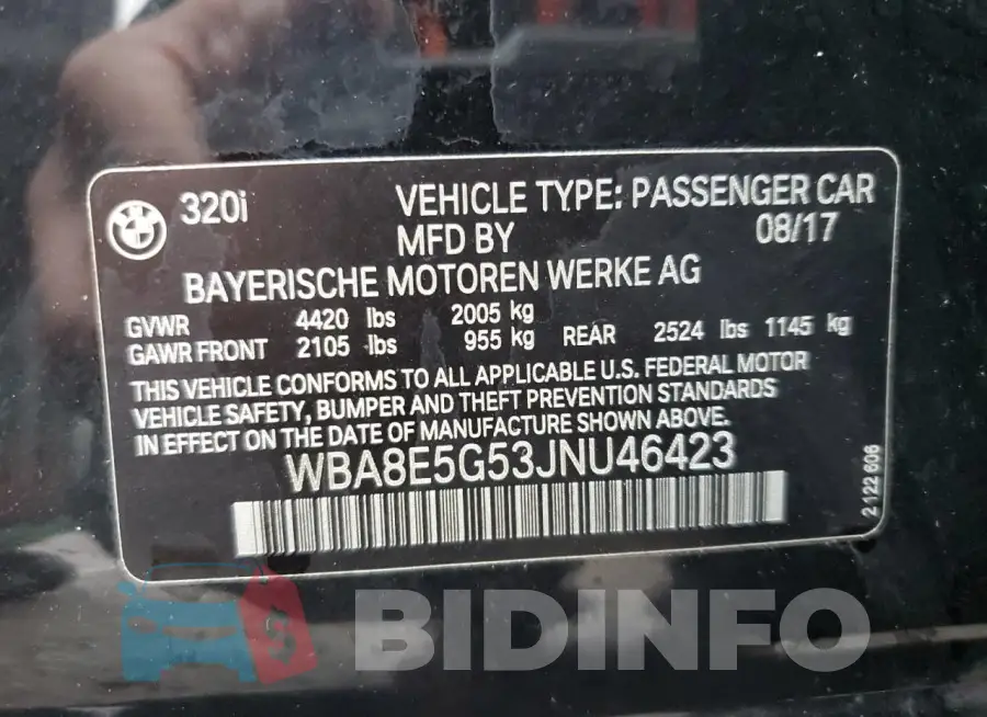 WBA8E5G53JNU46423 Photo# 12