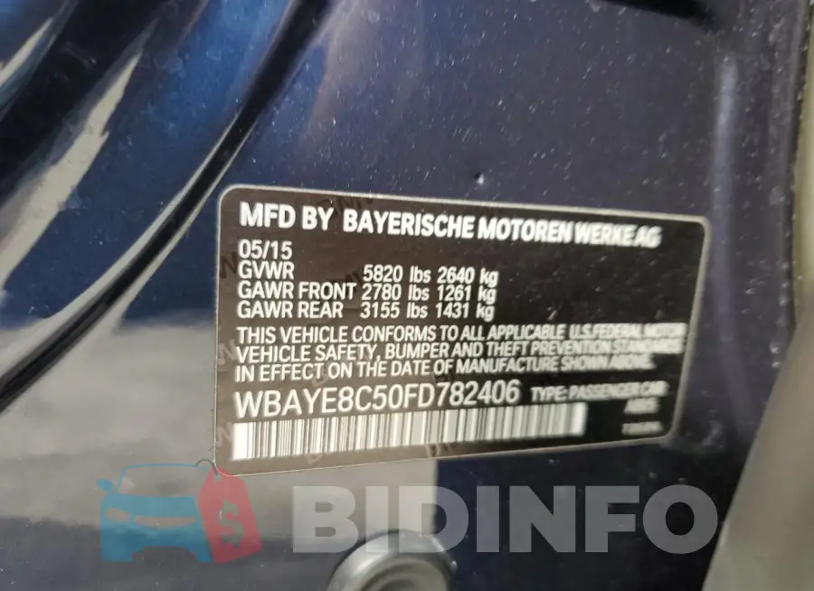 WBAYE8C50FD782406 Photo# 13