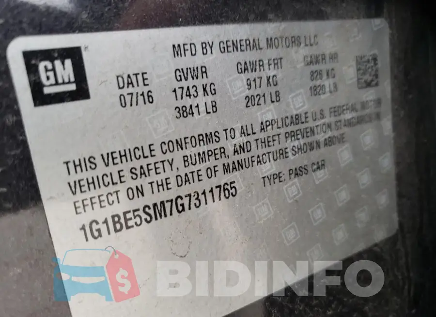 1G1BE5SM7G7311765 Photo# 12
