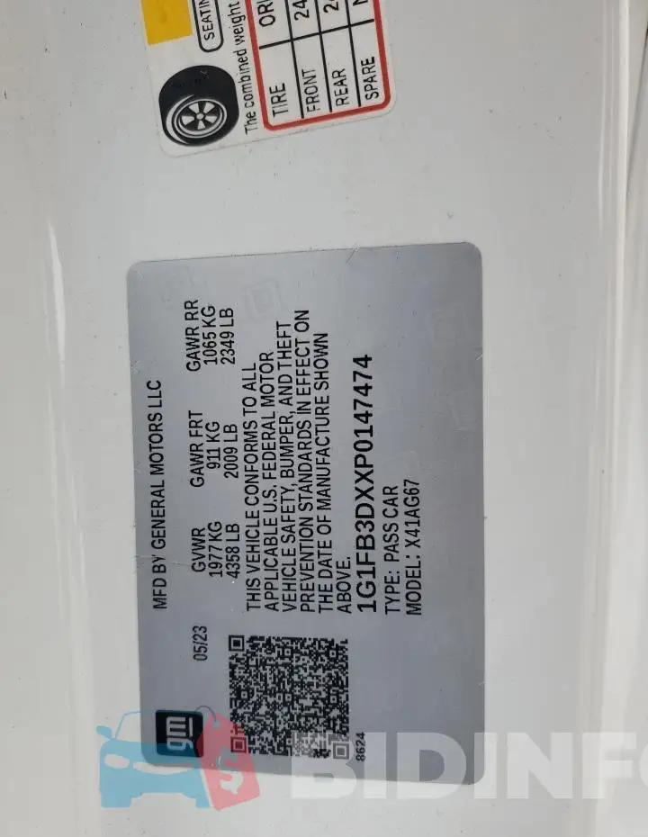 1G1FB3DXXP0147474 Photo# 12