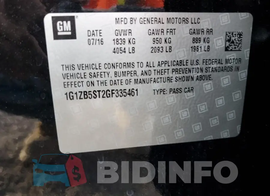 1G1ZB5ST2GF335461 Photo# 12