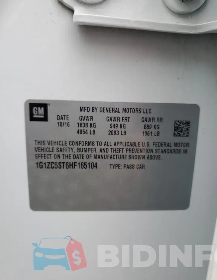 1G1ZC5ST6HF165104 Photo# 12