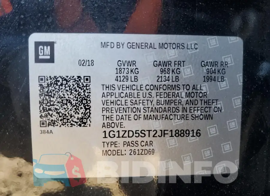 1G1ZD5ST2JF188916 Photo# 12