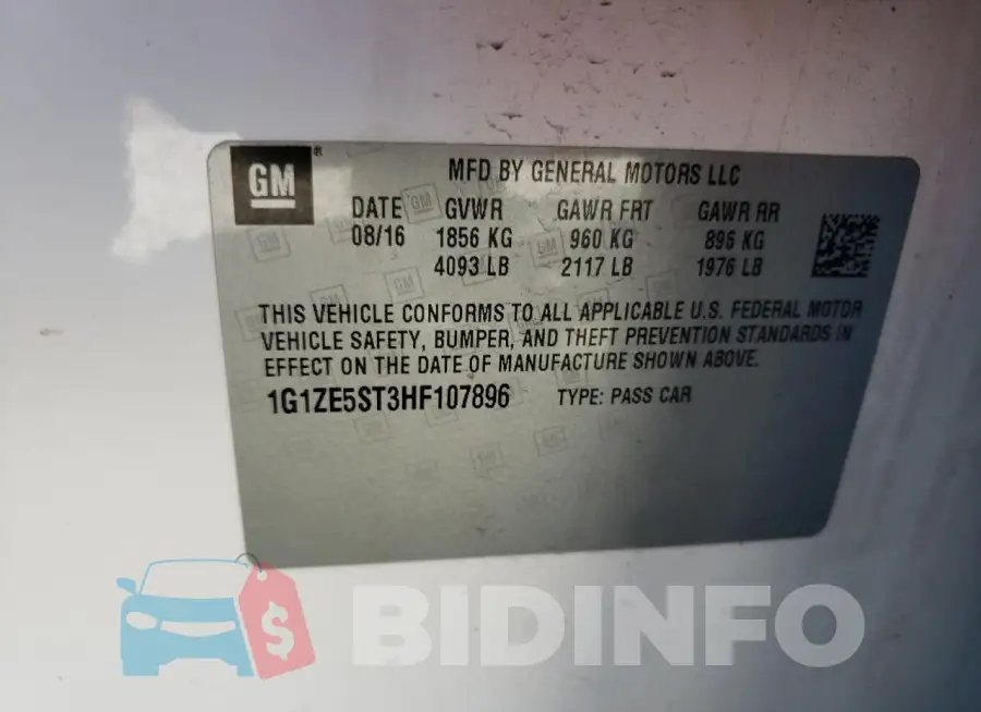 1G1ZE5ST3HF107896 Photo# 12