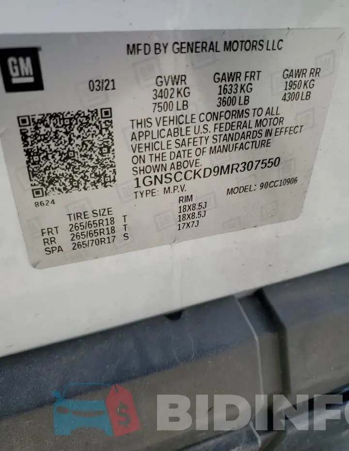 1GNSCCKD9MR307550 Photo# 13