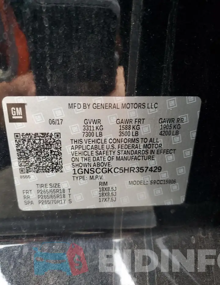 1GNSCGKC5HR357429 Photo# 12