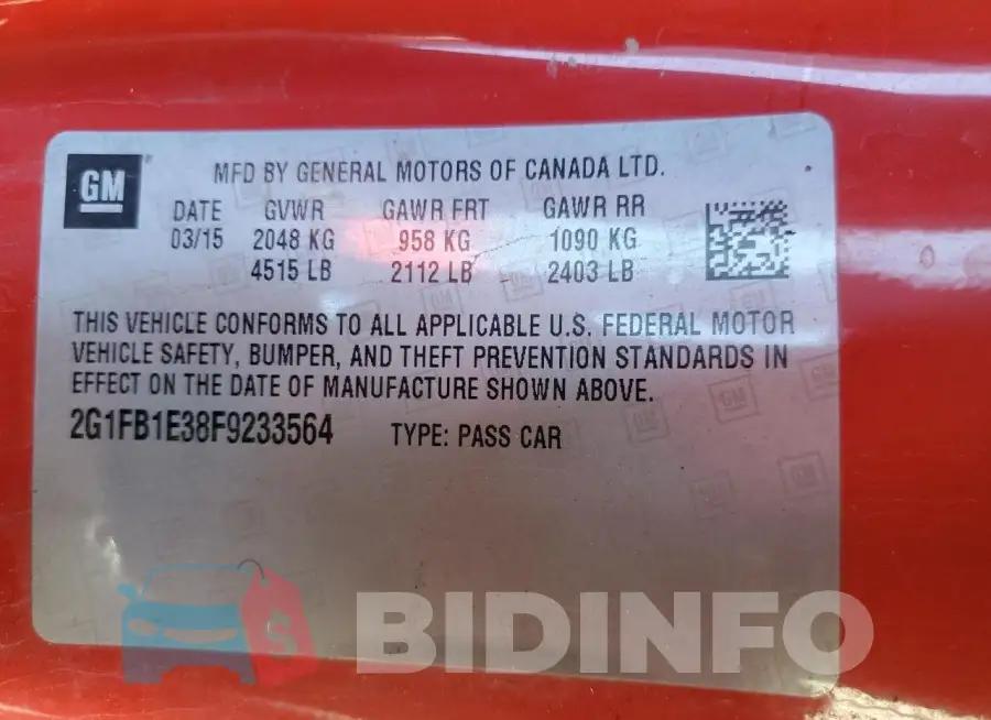 2G1FB1E38F9233564 Photo# 12