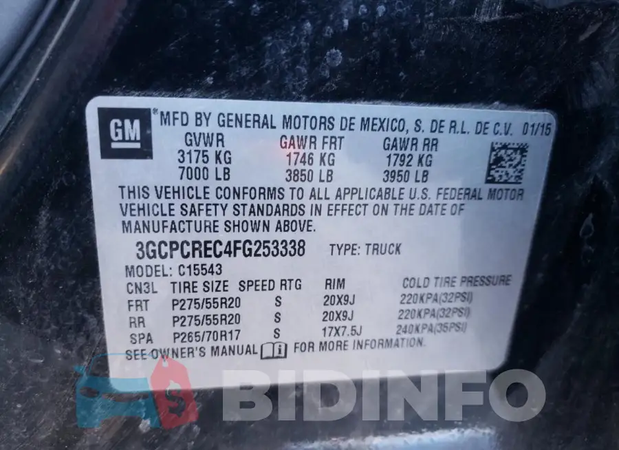 3GCPCREC4FG253338 Photo# 12