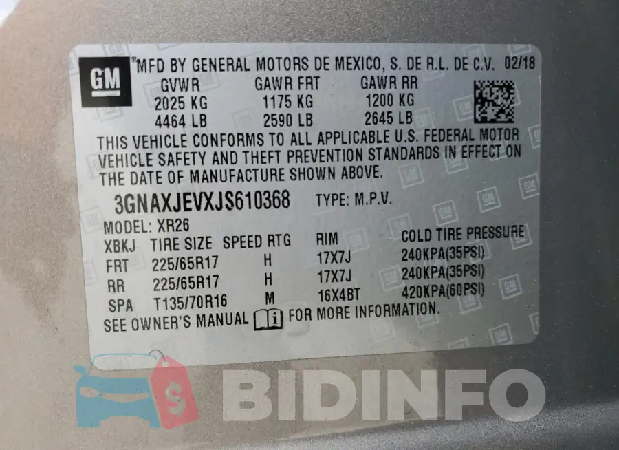 3GNAXJEVXJS610368 Photo# 13