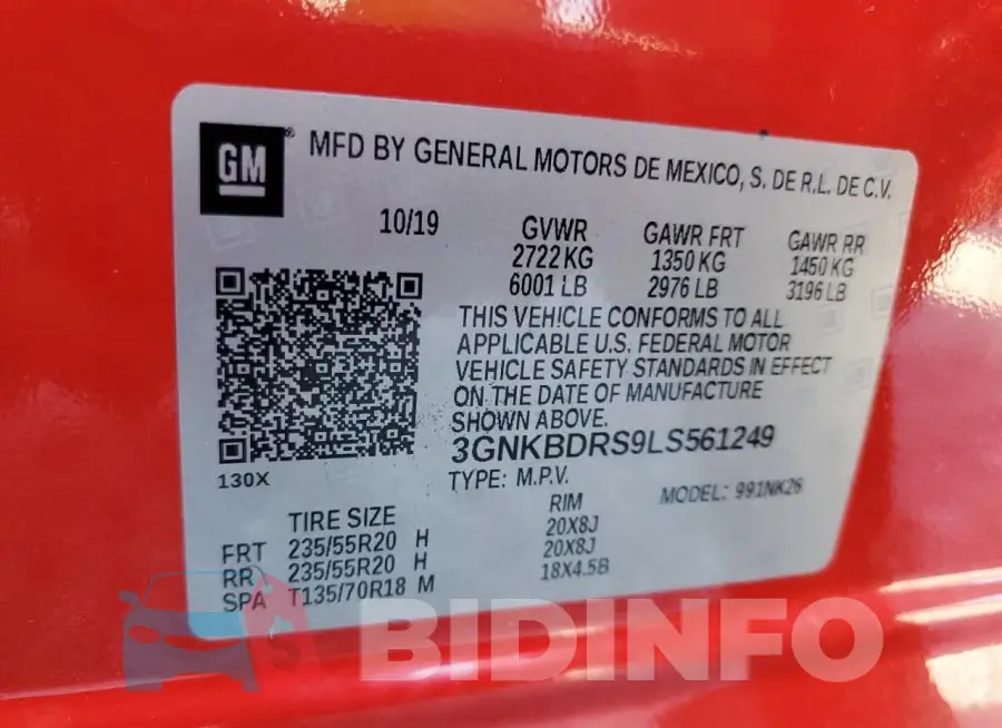 3GNKBDRS9LS561249 Photo# 12
