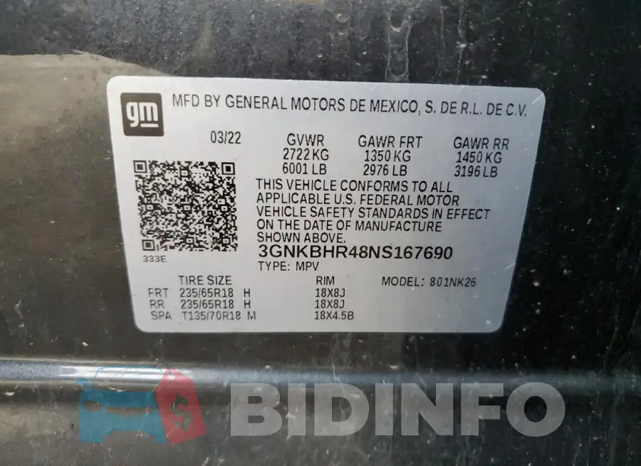 3GNKBHR48NS167690 Photo# 14