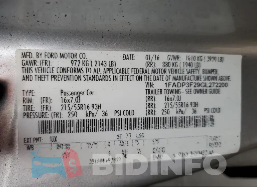 1FADP3F29GL272200 Photo# 12