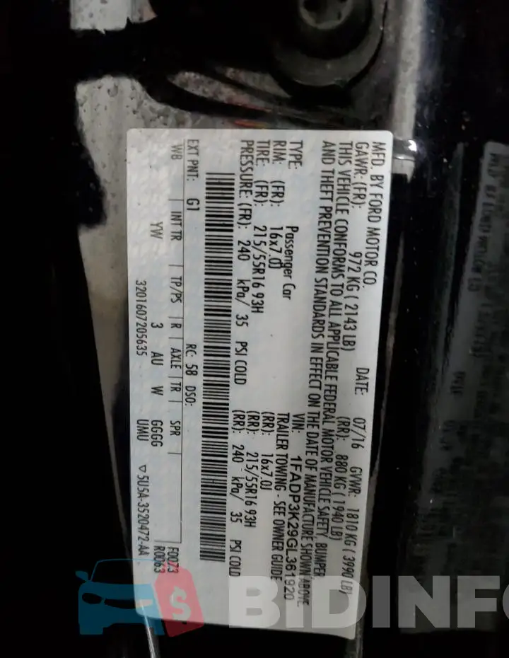 1FADP3K29GL361920 Photo# 12