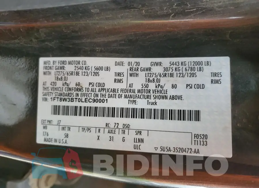 1FT8W3BT0LEC90001 Photo# 12
