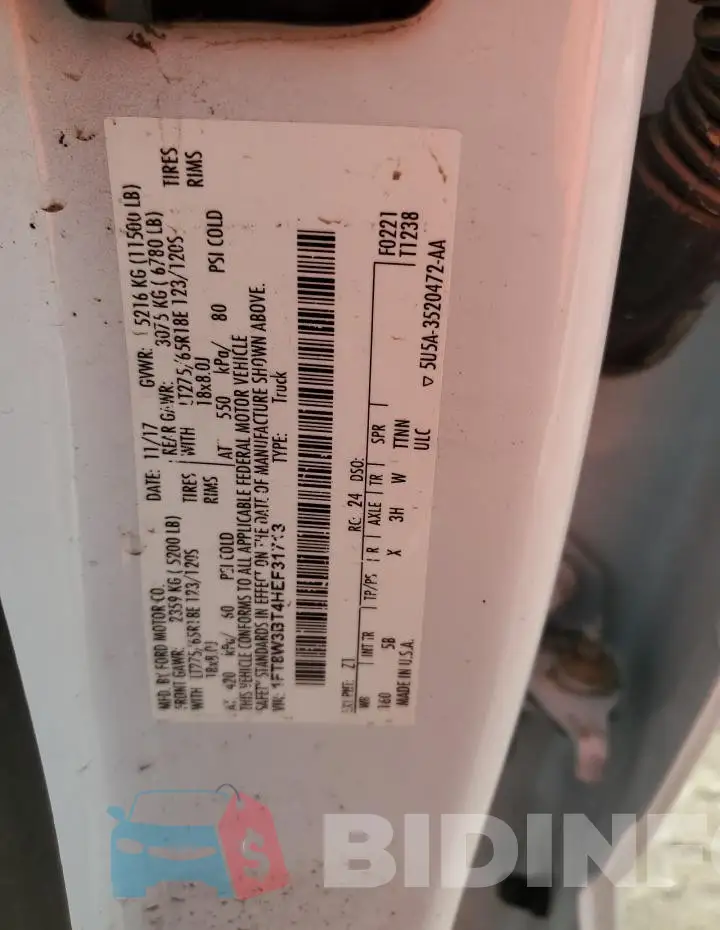 1FT8W3BT4HEF31713 Photo# 12