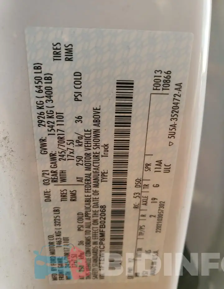1FTEW1CP8MFB02068 Photo# 12