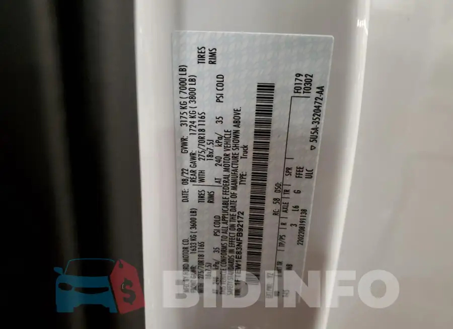 1FTEW1E83NFB92172 Photo# 12