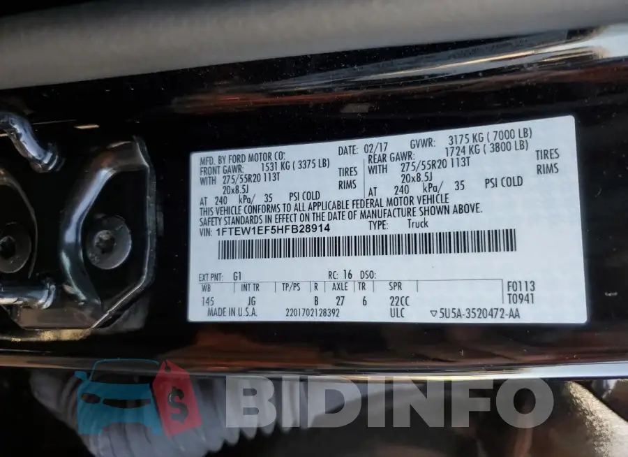 1FTEW1EF5HFB28914 Photo# 12