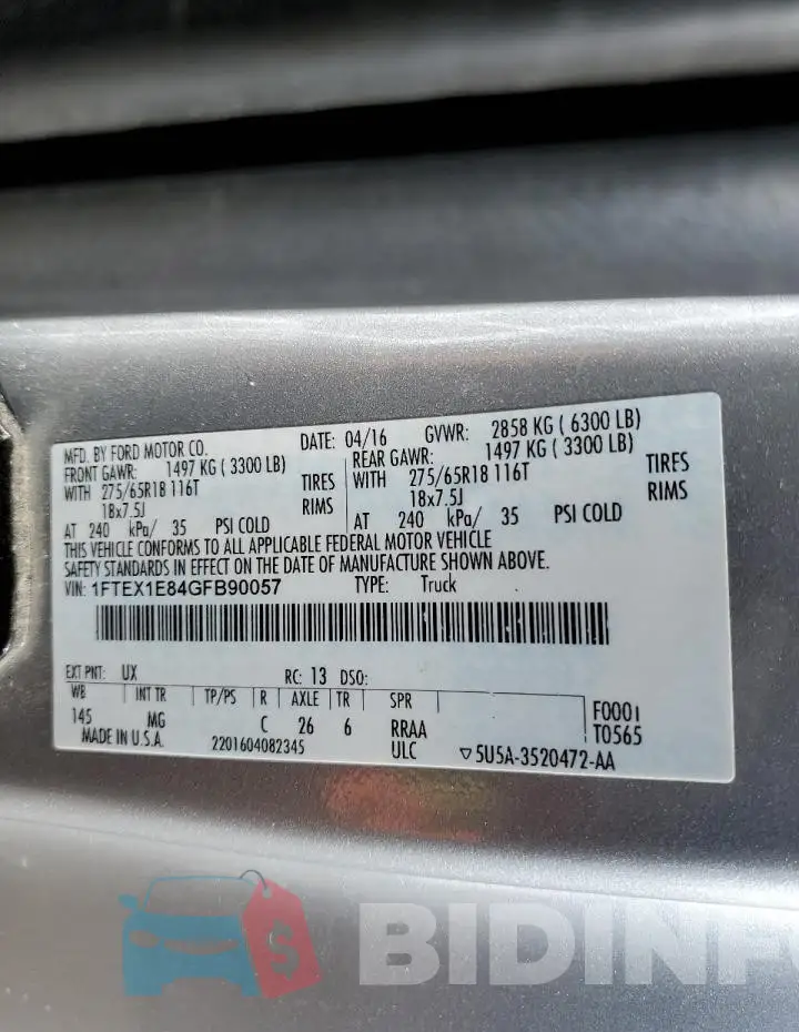 1FTEX1E84GFB90057 Photo# 12