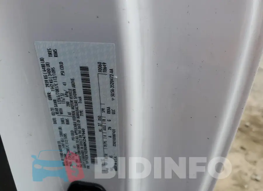 1FTEX1EB0MKD47940 Photo# 12
