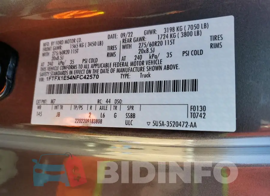 1FTFX1E54NFC42570 Photo# 12