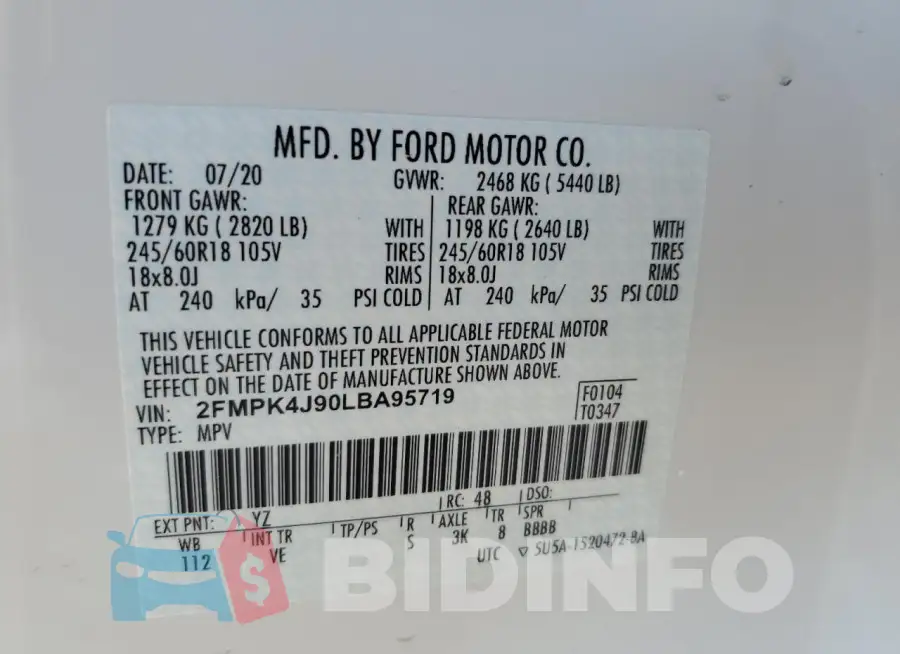 2FMPK4J90LBA95719 Photo# 13
