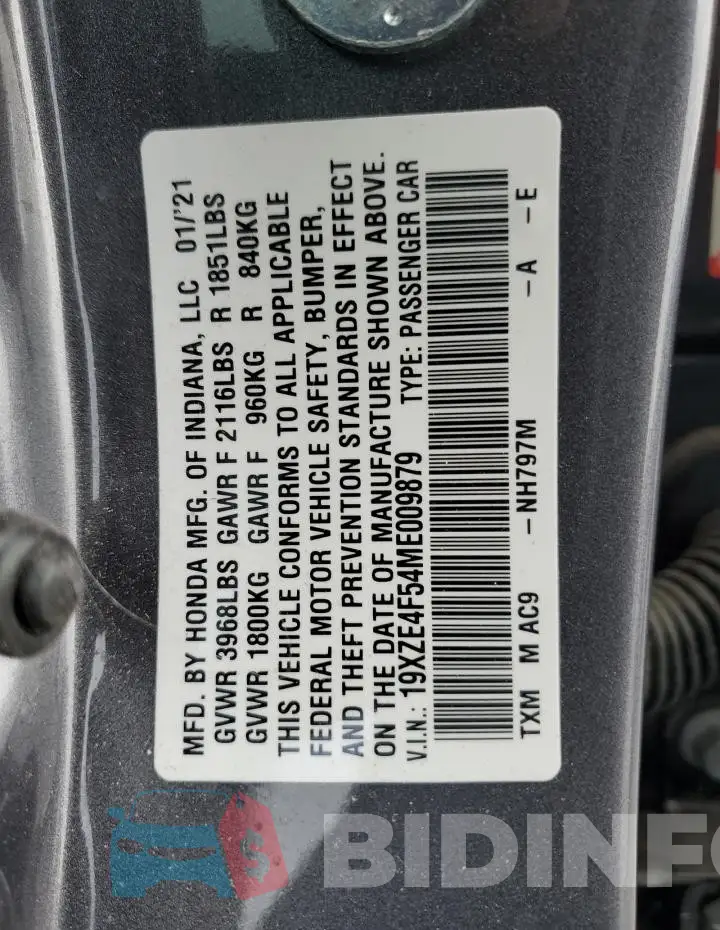 19XZE4F54ME009879 Photo# 12