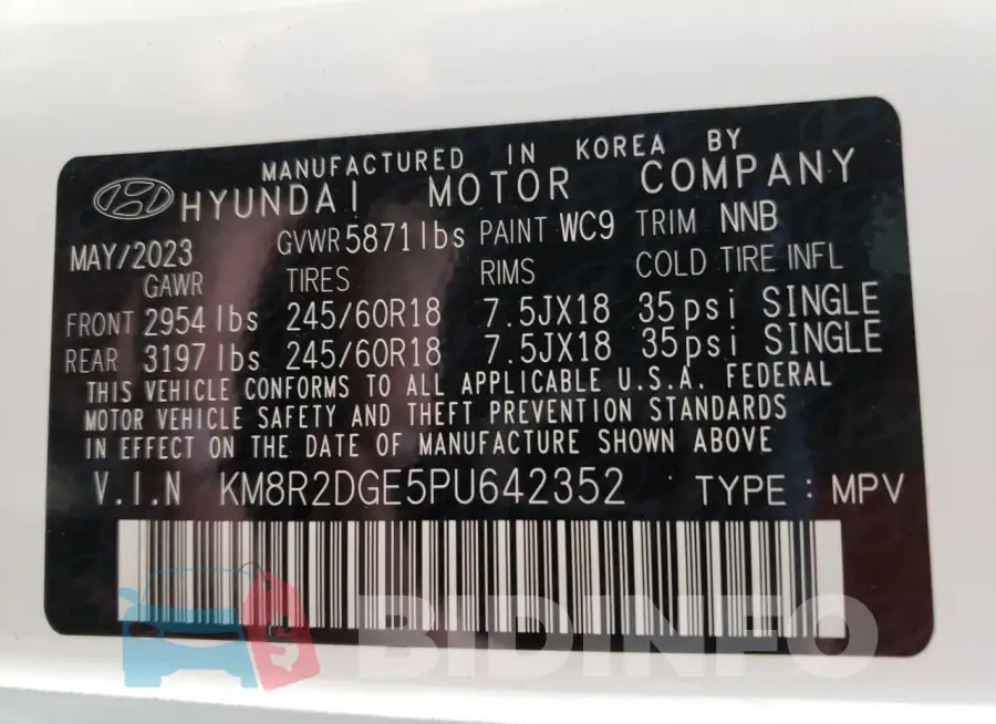 KM8R2DGE5PU642352 Photo# 13