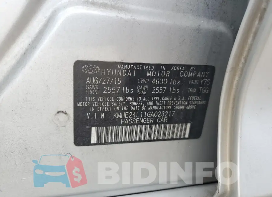 KMHE24L11GA023217 Photo# 12