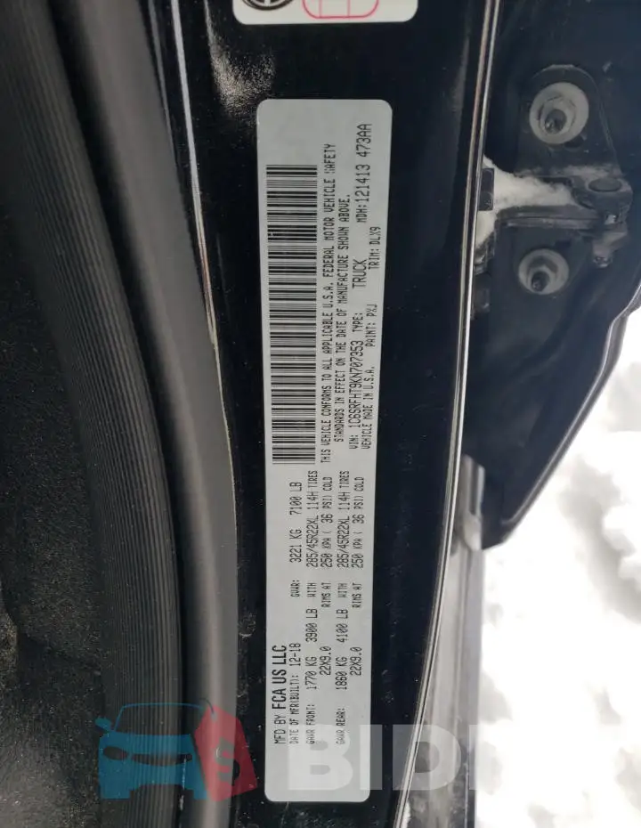 1C6SRFHT9KN707353 Photo# 12